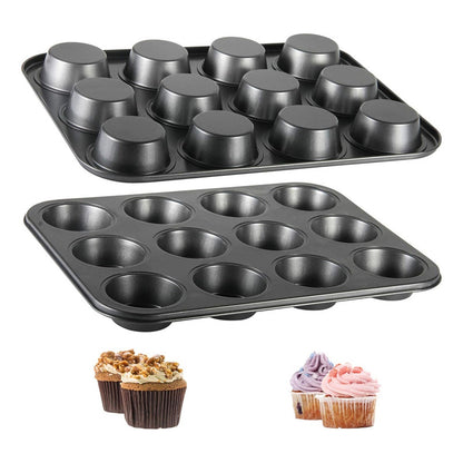 Molde Metal Para Cupcake Muffins Economico 12 Und Gris