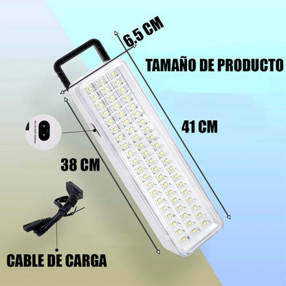 Luces De Emergencia Luces De Emergencia Recargable Lamparas De Emergencia Recargables Batería Recargable Portátil Abs Pack 2 Luz Campamento Mango Ergonómico Blanco/negro Okshop