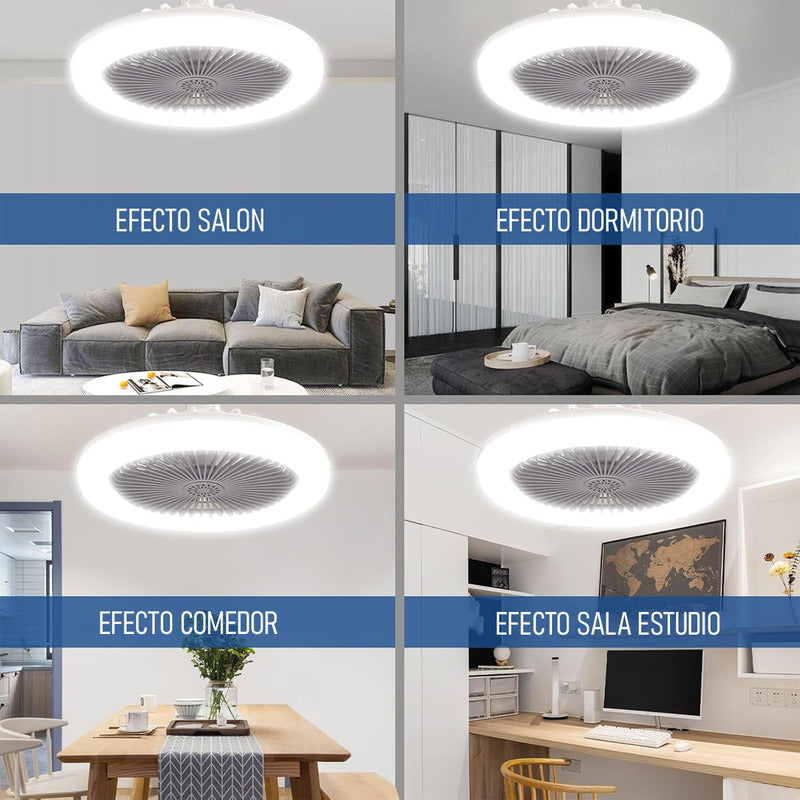 Lámpara De Techo Ventilador Arcashopping Led Con Control Remoto Para Dormitorio Y Comedor Gris