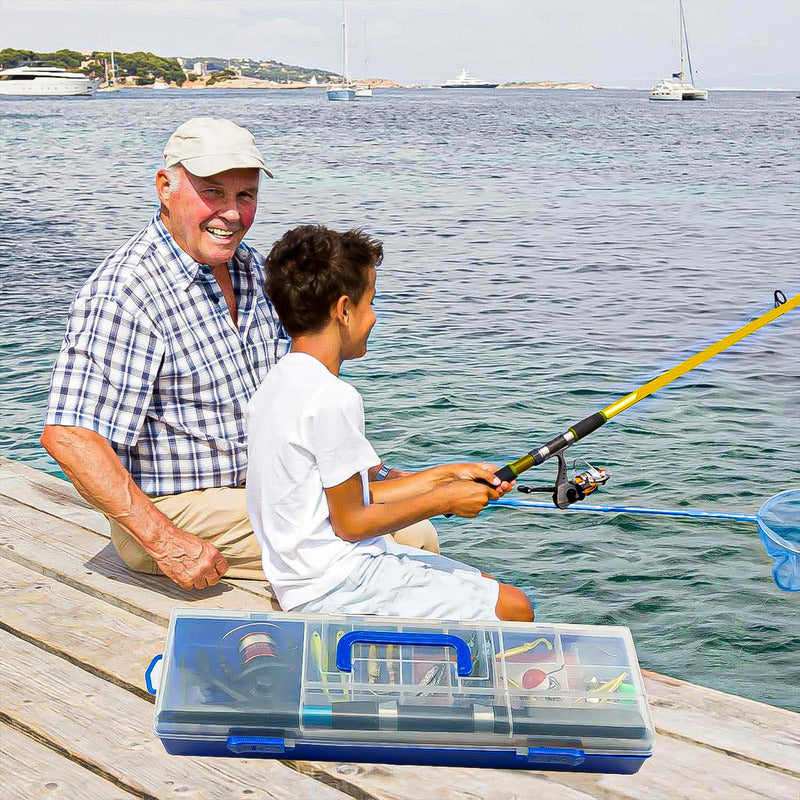 Kit De Pesca Con Caña Telescópica De 1.6 M, Fibra De Vidrio Y Accesorios