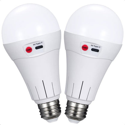 Pack X2 Ampolleta Recargable Ampolleta E27 Ampolleta Usb 10w Blanco