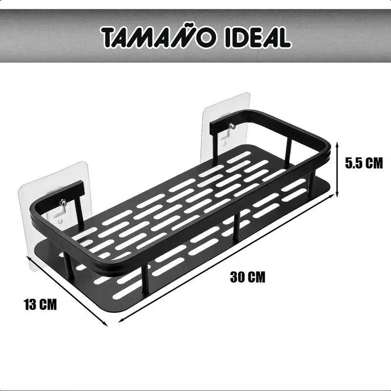 Organizador De Ducha Esquinero Okshop En Aluminio Negro Para Baño