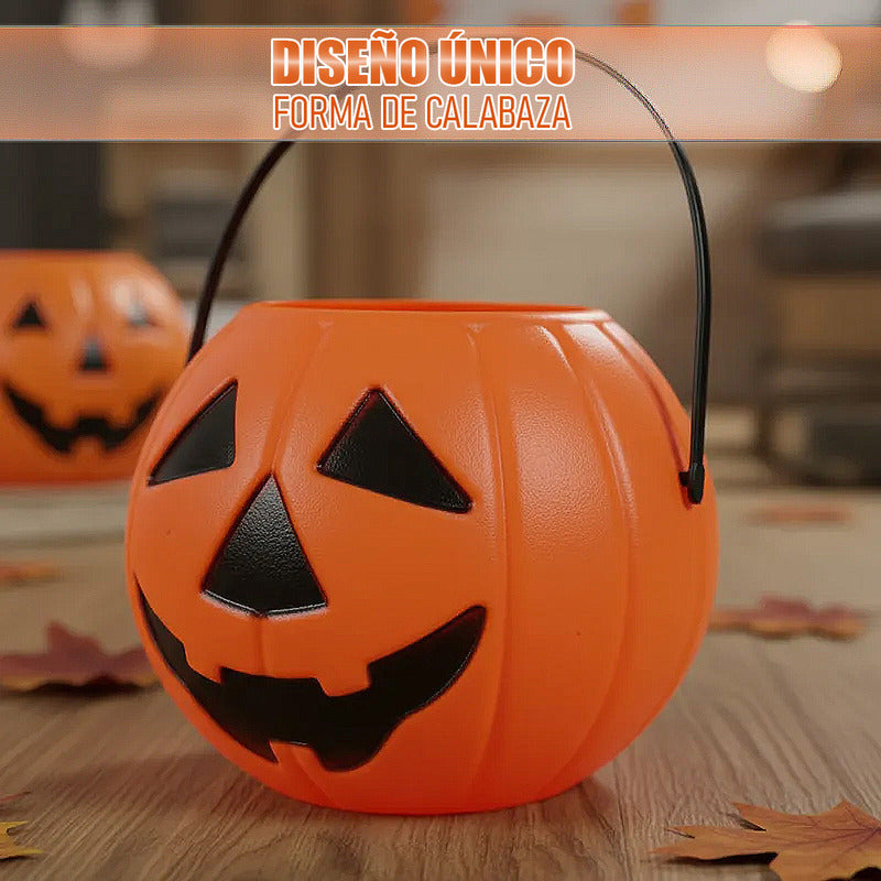 Cubo Calabaza Para Dulces Halloween Cubo Dulce O Truco Cubos Naranja