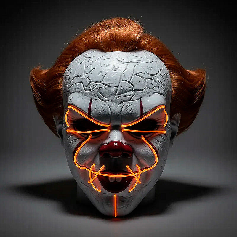 Mascara De Pennywise Con Luces Mascara De Payaso Halloween Naranja Pennywise