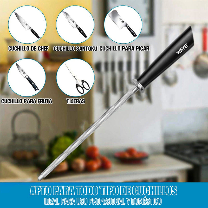 Afilador De Cuchillo Espada Afiladora Wayu Varilla De Afilar Negro