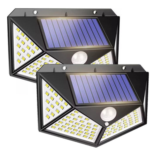 X2 Aplique Led Solar Focos Led Exterior Farol Solar Exterior Negro