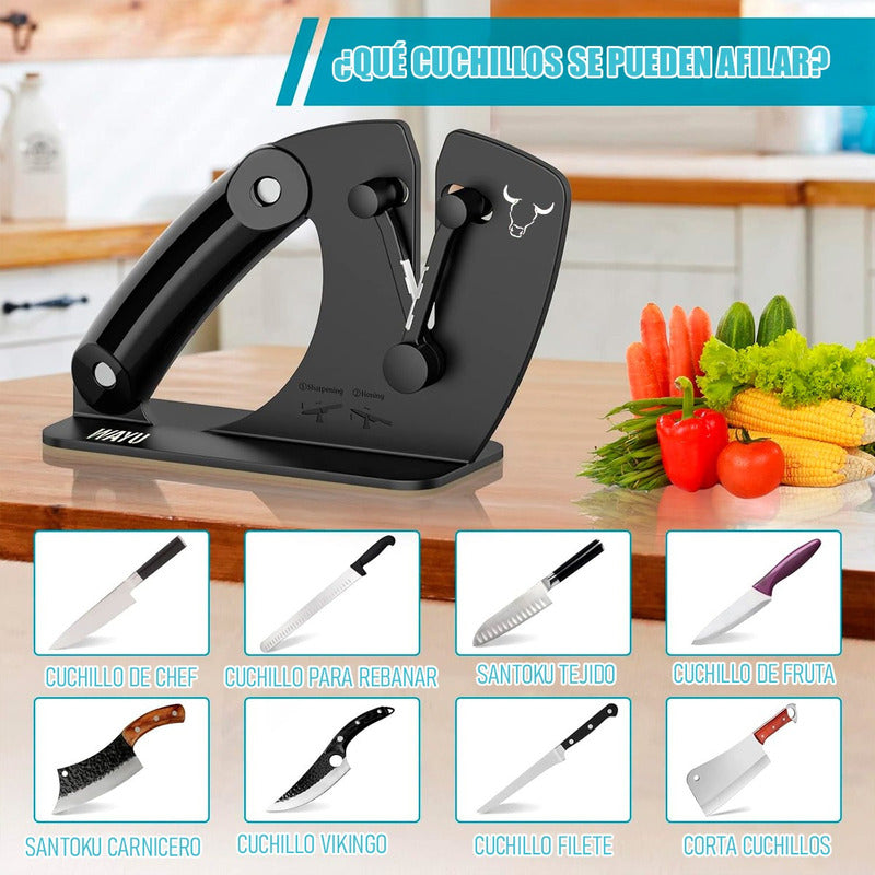 Afilador De Cuchillo Wayu Afilador De Cuchillos Profesional Negro