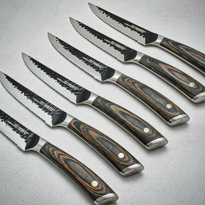 Set 6 Cuchillos Hammer Cuchillos Wayu Cuchillos Acero Wayu Wayu