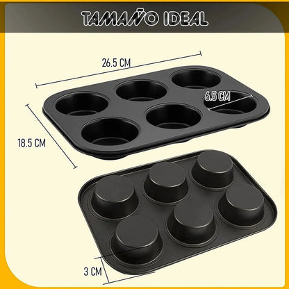 Molde Cupcake Molde Reposteria Molde 6 Cupcakes Gris Oscuro Metal Okshop Moldes Magdalenas Horno Molde De Muffins 6 Cup Moldes Reposteria Molde Horno De Acero Al Carbono Moldes Antiadherentes