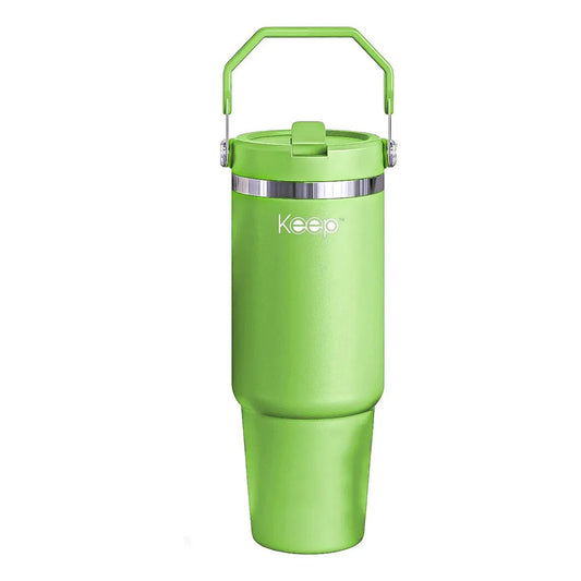 Botella Térmica Keep De Acero Inoxidable Con Manija, 850 Ml Verde