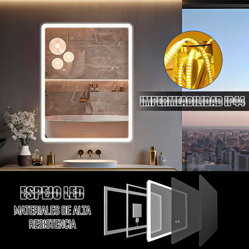 Espejo Led Espejo Rectangular Espejo De Baño Espejo Tactil Vidrio