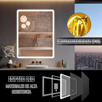 Espejo Led Espejo Rectangular Espejo De Baño Espejo Tactil Vidrio