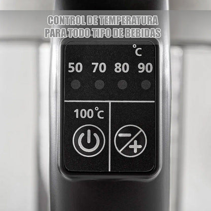 Hervidor Eléctrico Oster De Vidrio Y Acero Inoxidable Con Infusor Y Control De Temperatura 1.7 L Gris