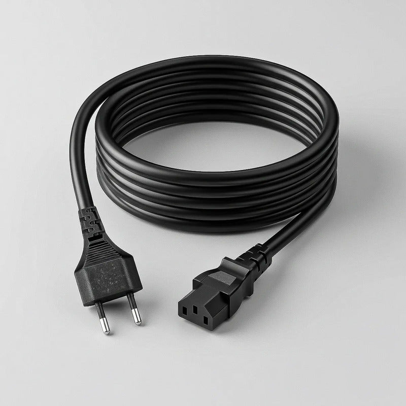Pack 2 Cable Alimentación Cable Poder 3 Clavijas Cable 1.5m Negro