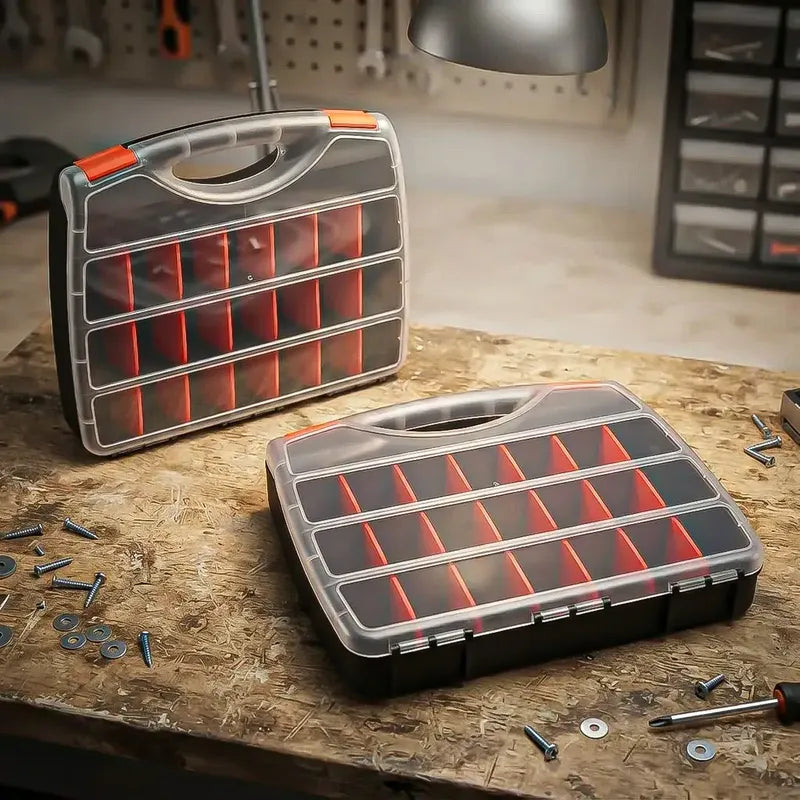 Pack 2 Caja Organizadora De Tornillos Caja Para Herramientas Negro