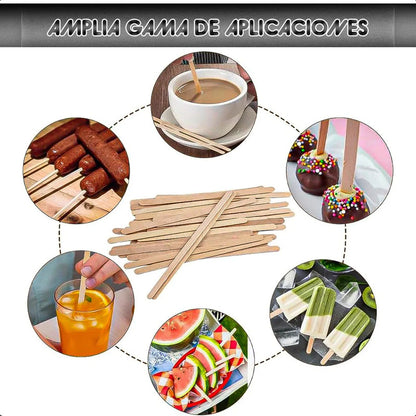 Pack 100 Palitos De Cafe Agitadores De Madera Agitador Madera