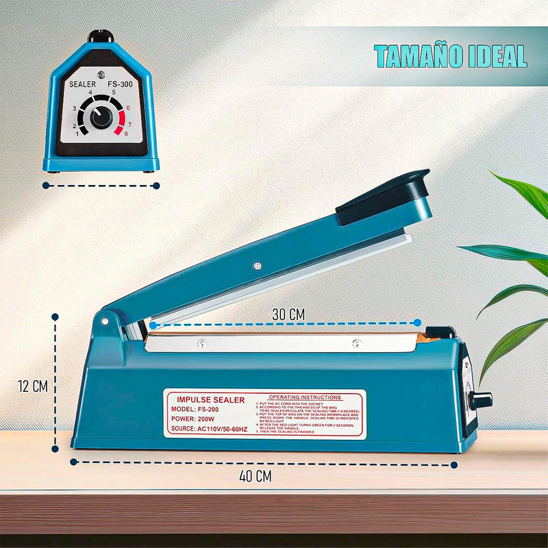 Selladora De Bolsa Maquina Selladora Bolsas Selladora 300mm Azul