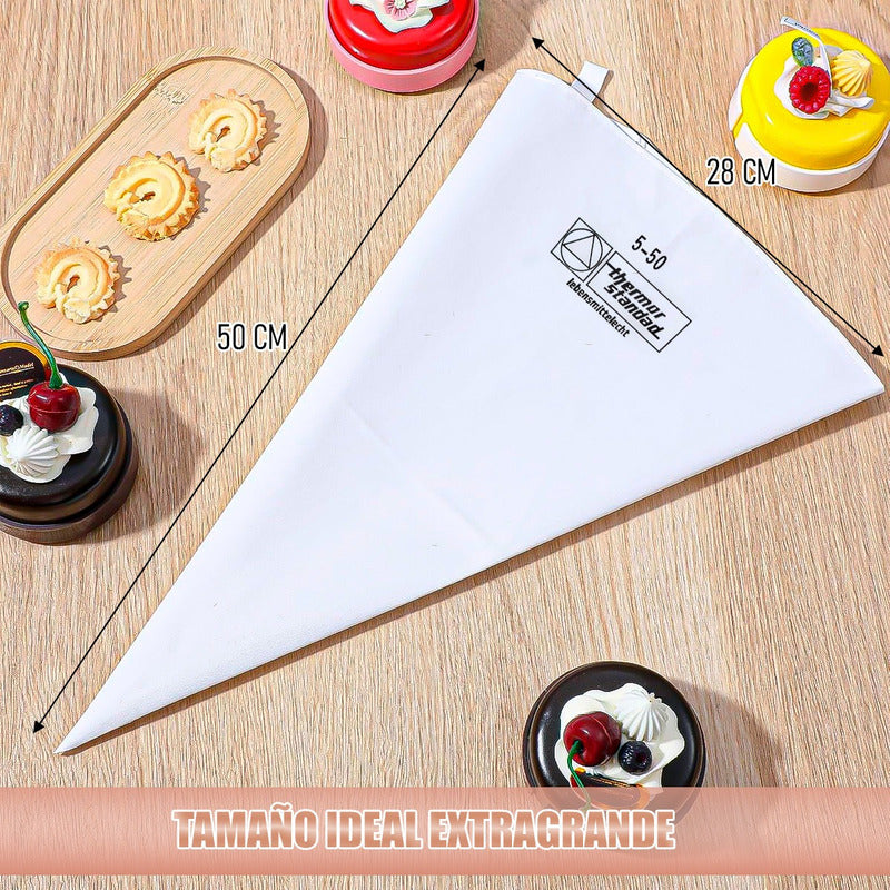 Pack 4 Mangas Reposteria Profesional Manga Pastelera De Tela Blanco