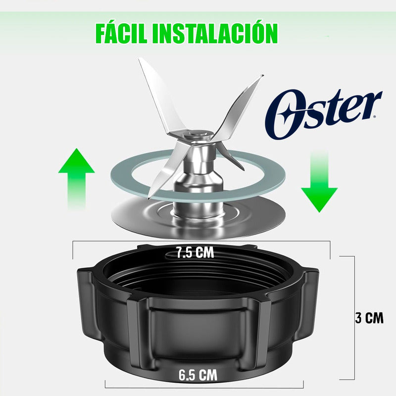 Vaso Licuadora Oster Vaso Vidrio De 1.25 L Base De Licuadora