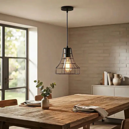 Lámpara Colgante De Techo Okshop Negra Para Comedor Negro