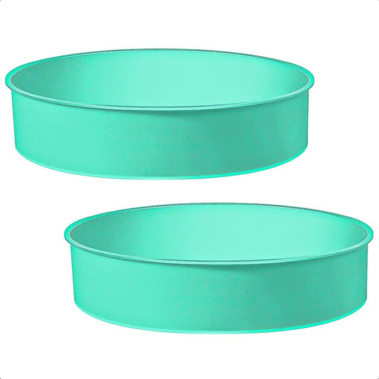 Molde Para Torta Pack2 Moldes De Silicona Reposteria Redondo Turquesa