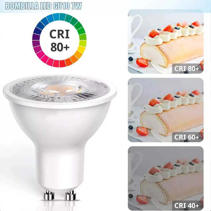 Ampolleta Led Gu10 7w Lampara Led Gu10 38° Ampolleta Gu10 Blanco Frio 630lm Foco Bulbo Hogar Pack 3 Focos Riel Iluminacion Empotrada Ampolletas Led Gu10 7w 6.500k Interiores Okshop