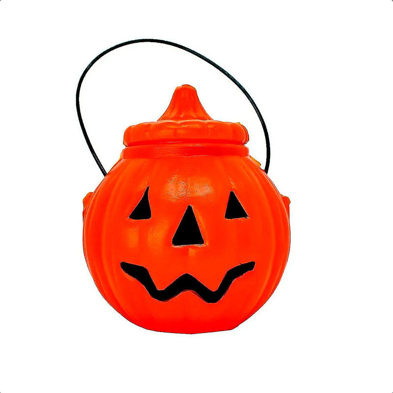Calabaza Plástica Para Dulces Portátil Halloween Decoración