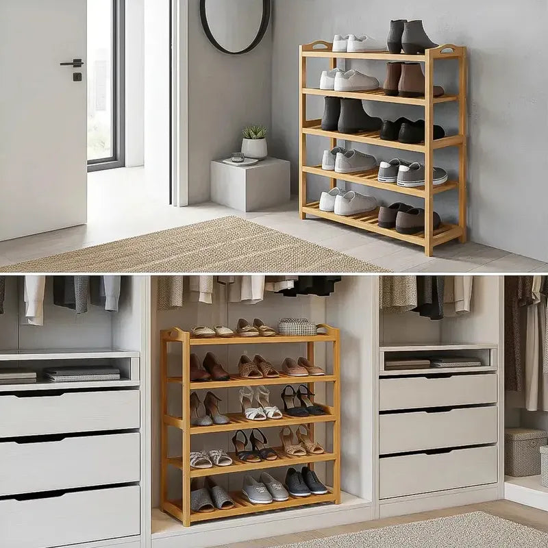 Zapatero Organizador De Zapatos Zapatero De Madera Zapatero Madera Bambu Okshop Estante De Zapatos Zapateras Muebles Mueble Para Guardar Zapatos Zapatero De Madera Zapatero De Bambú De 5 Niveles