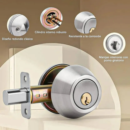 Cerradura Chapa Para Puertas Chapa De Seguridad Dormitorio Okshop Chapa Cerrojo De Seguridad Puerta Con Llave Y Perilla Cerrojo Seguridad Puerta Llave Exterior Perilla Interior Cerradura Okshop Gris
