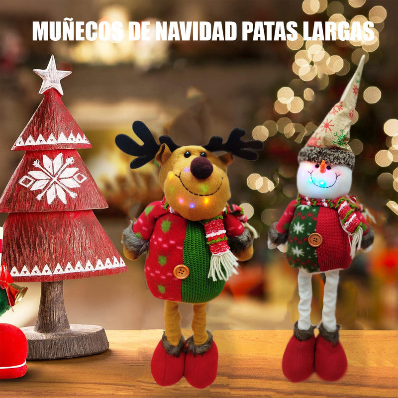 Mono Pata Larga Navideño Monos Patas Largas Con Luz Led Mono