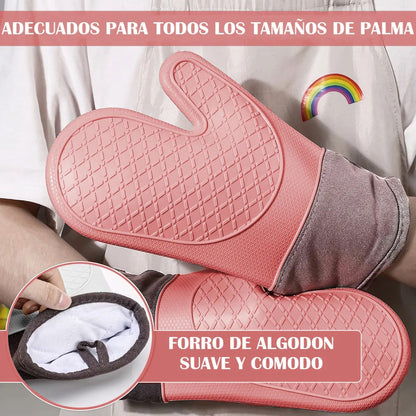 Guantes Para Horno Toma Ollas Guantes De Silicona Guante De Cocina Algodon Okshop Protector De Silicona Flexible 27 Cm Pack 2 Toma Olla Guante Silicona Manopla Rosa