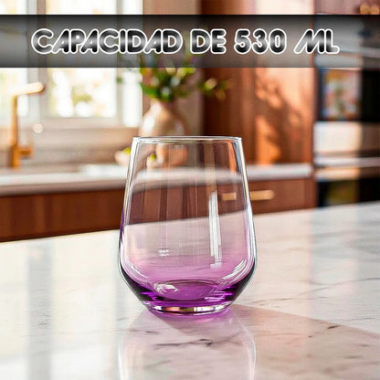 Vasos Vidrios Set Vasos Copas Vino 530 Ml Set 4 Vasos Vidrio Vidrio