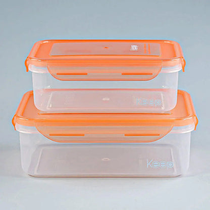 Set 2 Taper Keep Contenedor De Alimentos Tupper Plastico Tup Naranja