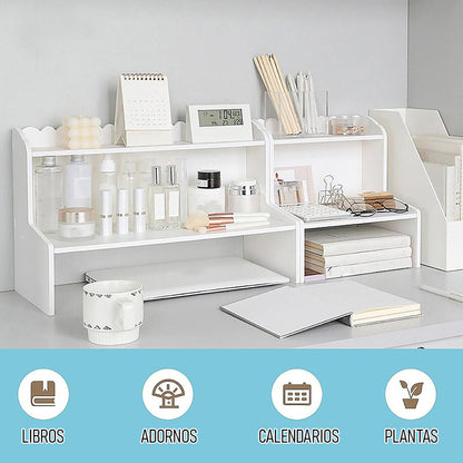 Pack 2 Organizadores Escritorio Estante De Escritorio Madera