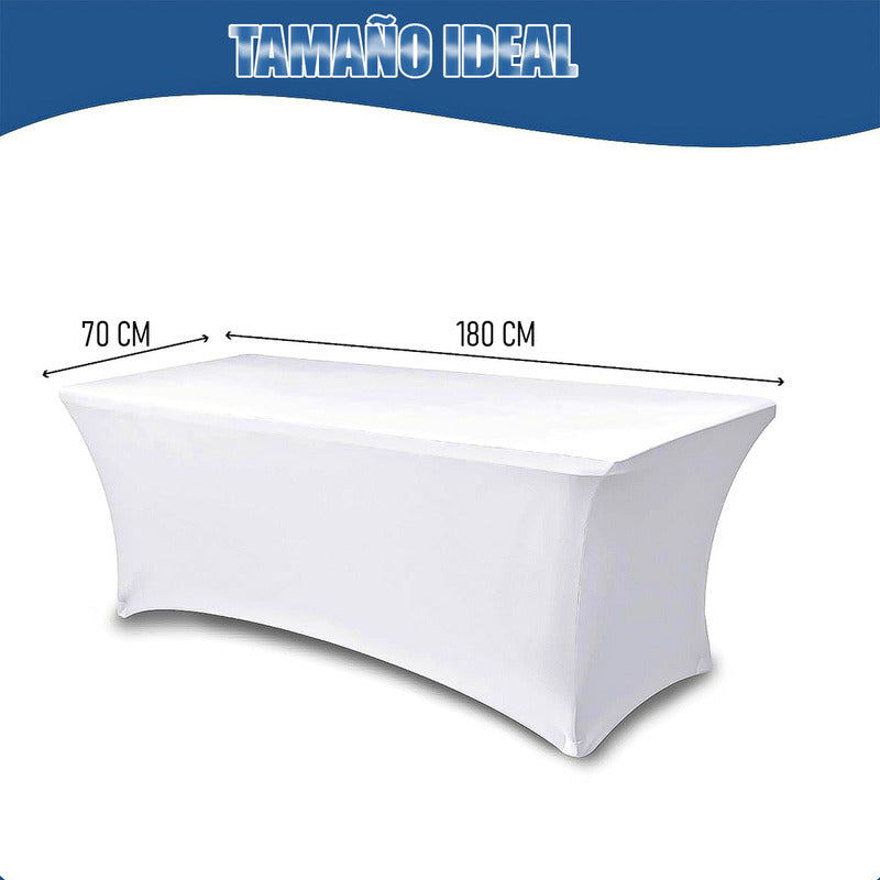 Mantel Para Mesa Mantel Rectangular Mantel Elastico 180cm Blanco Lisa