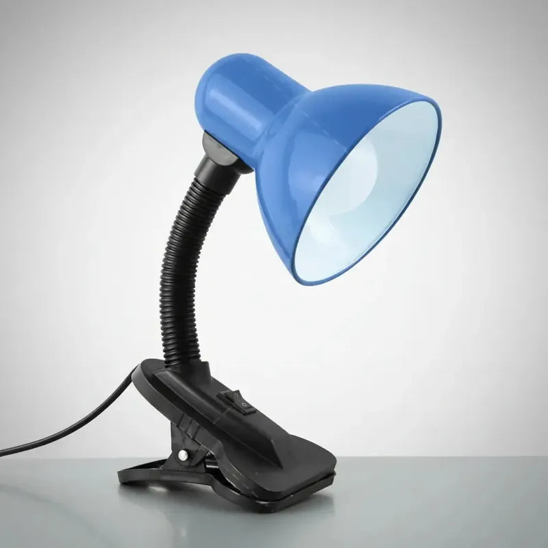 Lampara Click Escritorio Flexible Lamparas Velador Lectura Estructura Azul