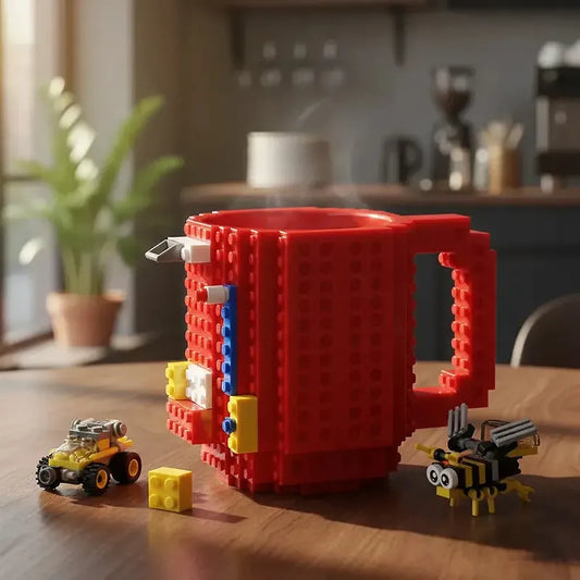 Tazas De Cafe Tazas Te Taza Para Cafe Tazas De Bloques Tazas Plastico Rojo Okshop Taza Mug De Bloques Rojo Taza De Plástico 3d Rojo Taza De Café De Ladrillo Tazas De Ladrillos Cafe Rojo