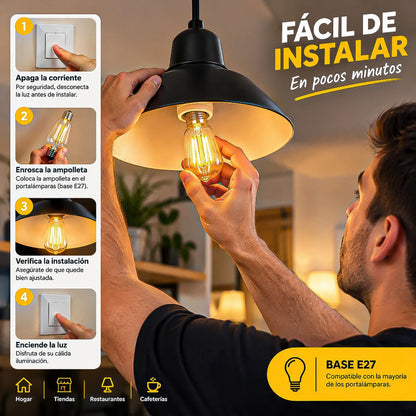 Pack 2 Ampolleta Led E27 Ampolletas Led Ampolleta Luz Calida Cálida
