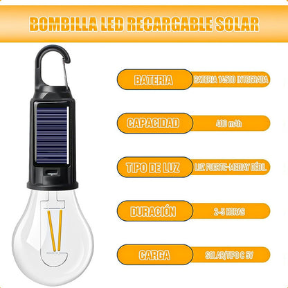 Ampolleta Solar Pack 4 Ampolleta De Emergencia Ampolleta 15w Cálida