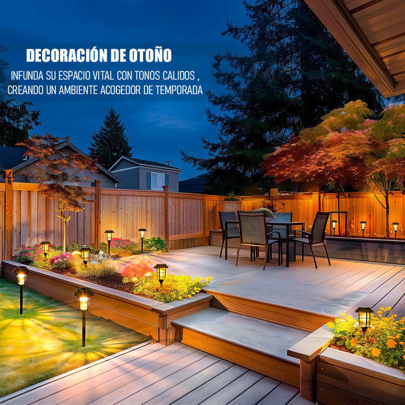Lámpara Solar Okshop Colgante Estaca Led Jardín Exterior Ip65 Sensor Movimiento Negro