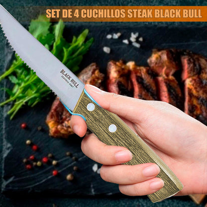 Set De Cuchillos Cuchillo Para Carne Set 4 Cuchillos Steak Madera