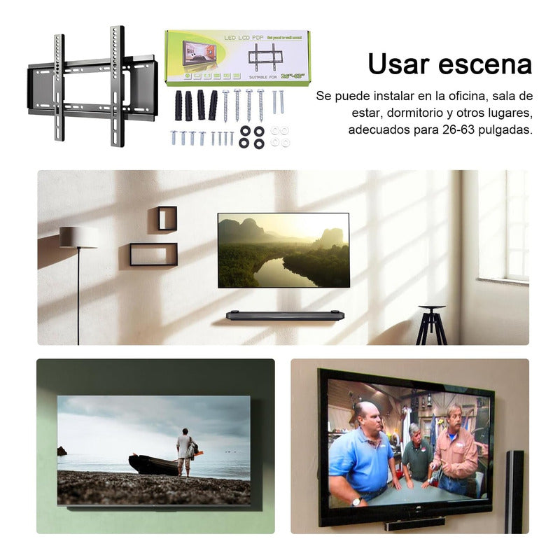 Pack X2 Soporte Tv 43 Soporte Smart Tv De 26 - 63 Pared Muro Negro