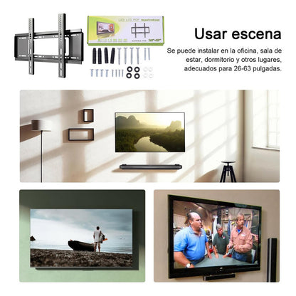 Pack X2 Soporte Tv 43 Soporte Smart Tv De 26 - 63 Pared Muro Negro