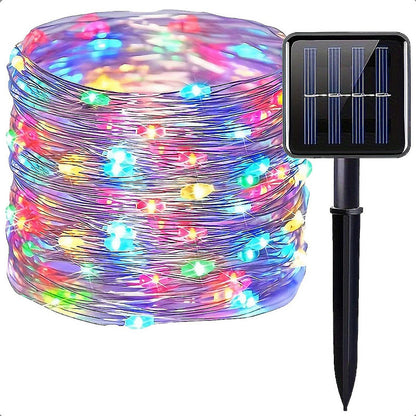 Pack 2 Guirnalda Solar 100 Led Luces Hada Solares Navidad Multicolor