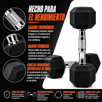 Mancuerna Hexagonal Okshop De 3 Kg Con Mango Antideslizante Negro