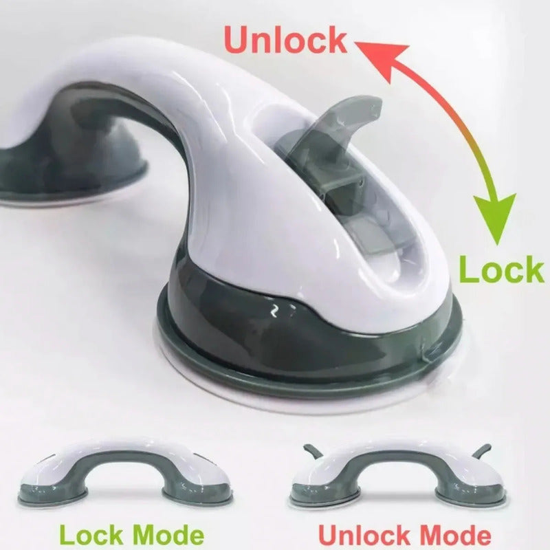 Barra De Seguridad Para Ducha Y Baño Okshop Abatible Con Ventosas Antideslizante Blanco Blanco/gris