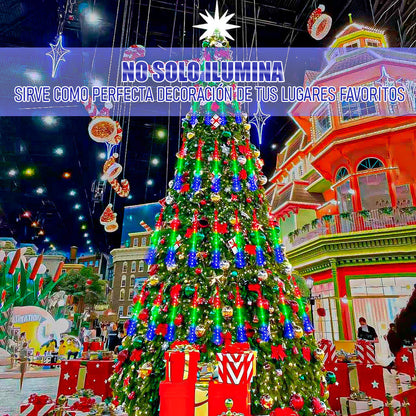 Luces Navidad Solares Luces Lluvia Meteoritos Guirnalda Luce Multicolor
