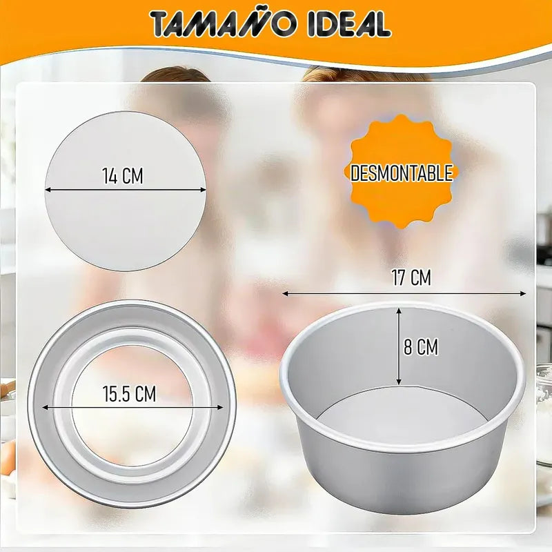 Moldes De Queque Molde Aluminio Molde Torta Desmontable 15cm Okshop Moldes De Aluminio De Torta Molde Desmontable Queque... Gris