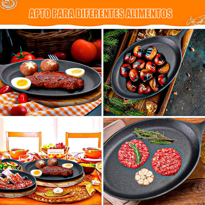 Sarten Iron Cast Plato Hierro Fundido Plato De Fajita Wayu Sarten Iron Cast Y Base Madera Wayu Plato Para Carne De Hierro Fundido Juego De Platos Fajita Platos De Fajita De Hierro Fundido Con Bandeja