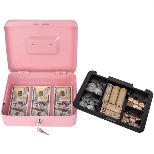 Cajas Fuertes Caja De Seguridad Caja De Dinero Metalica Con Llaves Rosa Okshop Caja Fuerte Grande Rosa Caja Fuerte Dinero Caja Con Llave Caja De Dinero Rosa Con Bandeja De Dinero Rosa